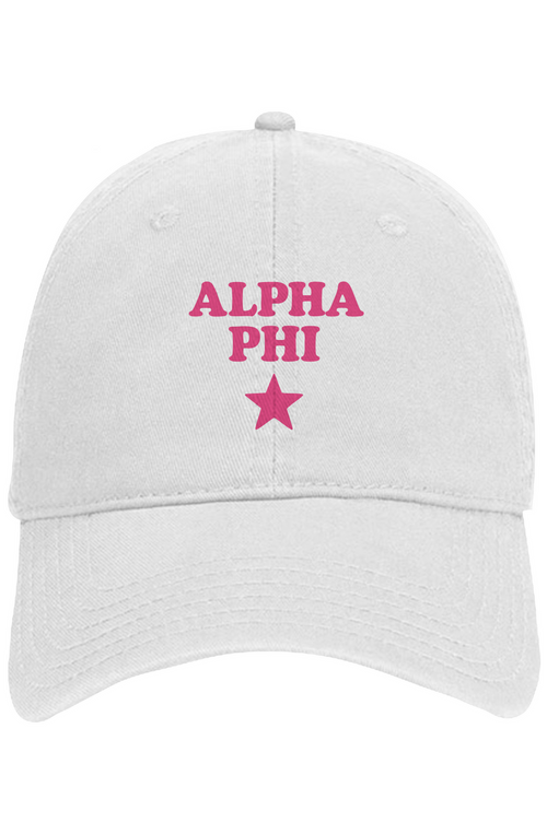 AP PINK STAR- Otto 6 panel dad hat