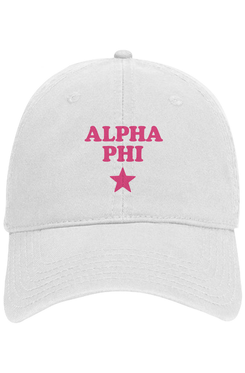 AP PINK STAR- Otto 6 panel dad hat