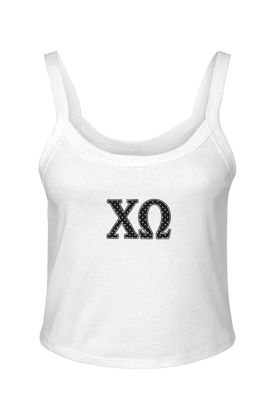 XO POLKA DOTS- Micro Rib Spaghetti Strap Tank