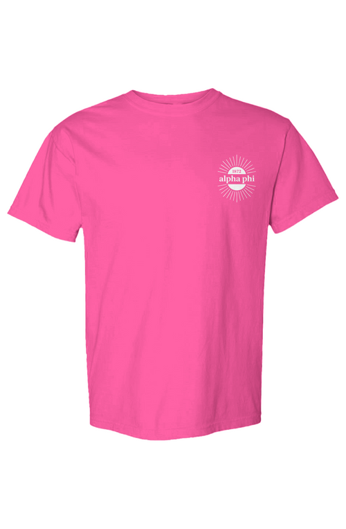 ALPHA PHI SUNBURST- Comfort Colors Heavyweight T Shirt