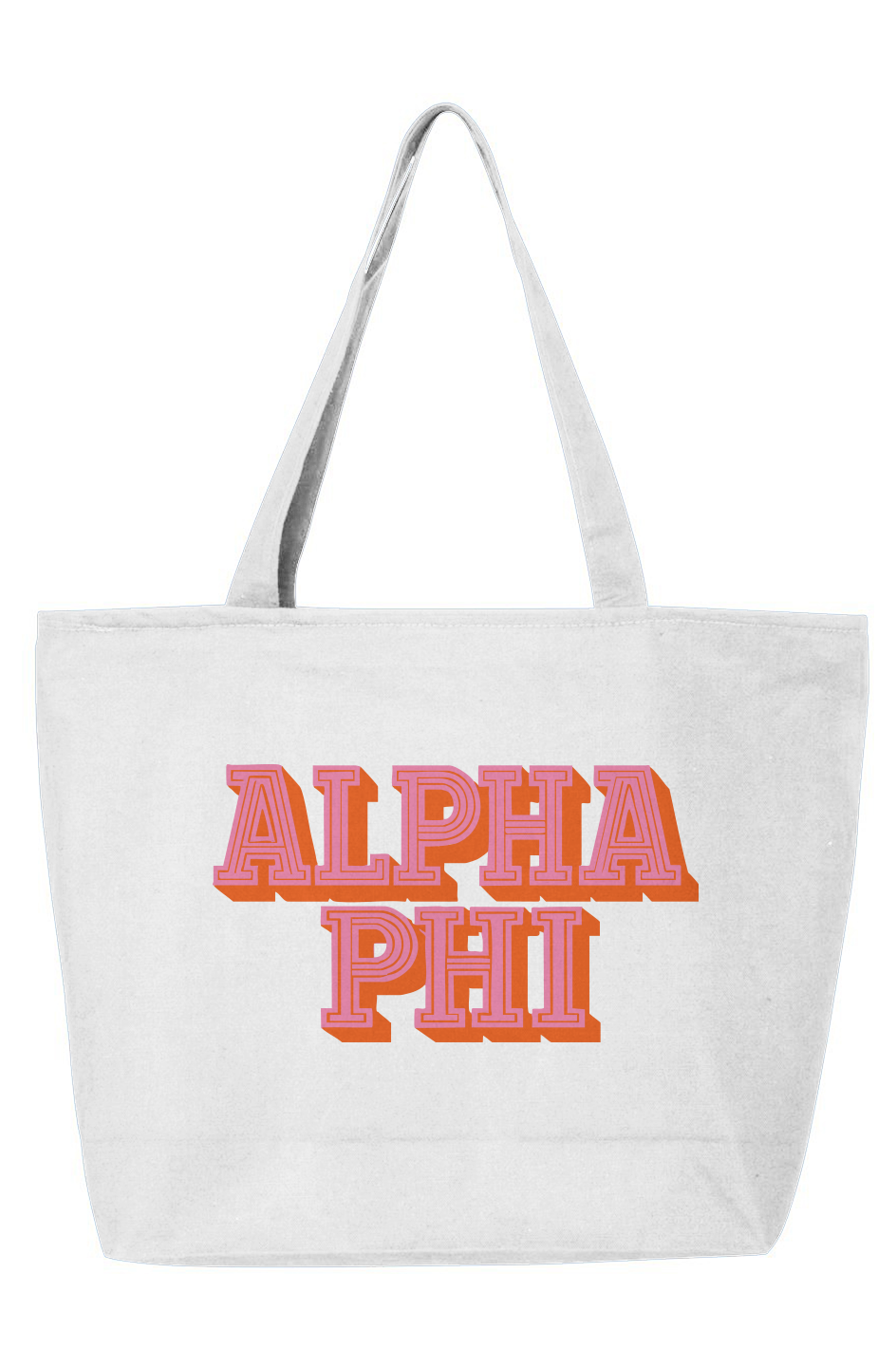 ALPHA PHI STACKED- 25L Zippered Tote