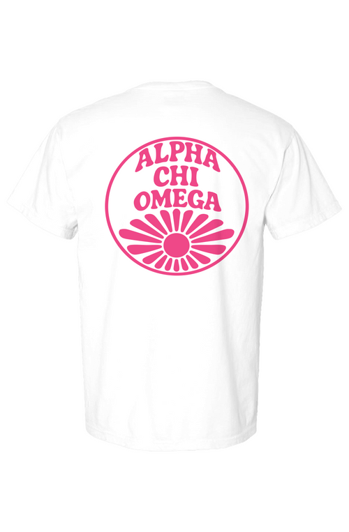 ALPHA CHI OMEGA CIRCLE SUNSHINE-Comfort Colors Heavyweight T Shirt