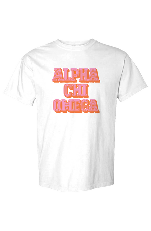 ALPHA CHI OMEGA STACKED-Comfort Colors Heavyweight T Shirt