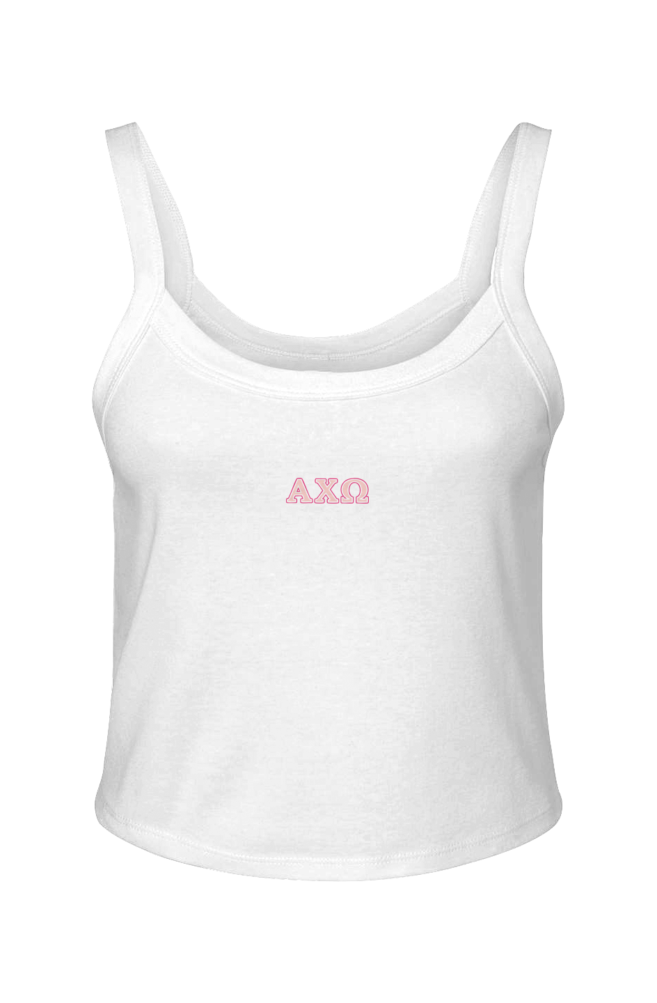 AXO GREEK LETTERS-Micro Rib Spaghetti Strap Tank
