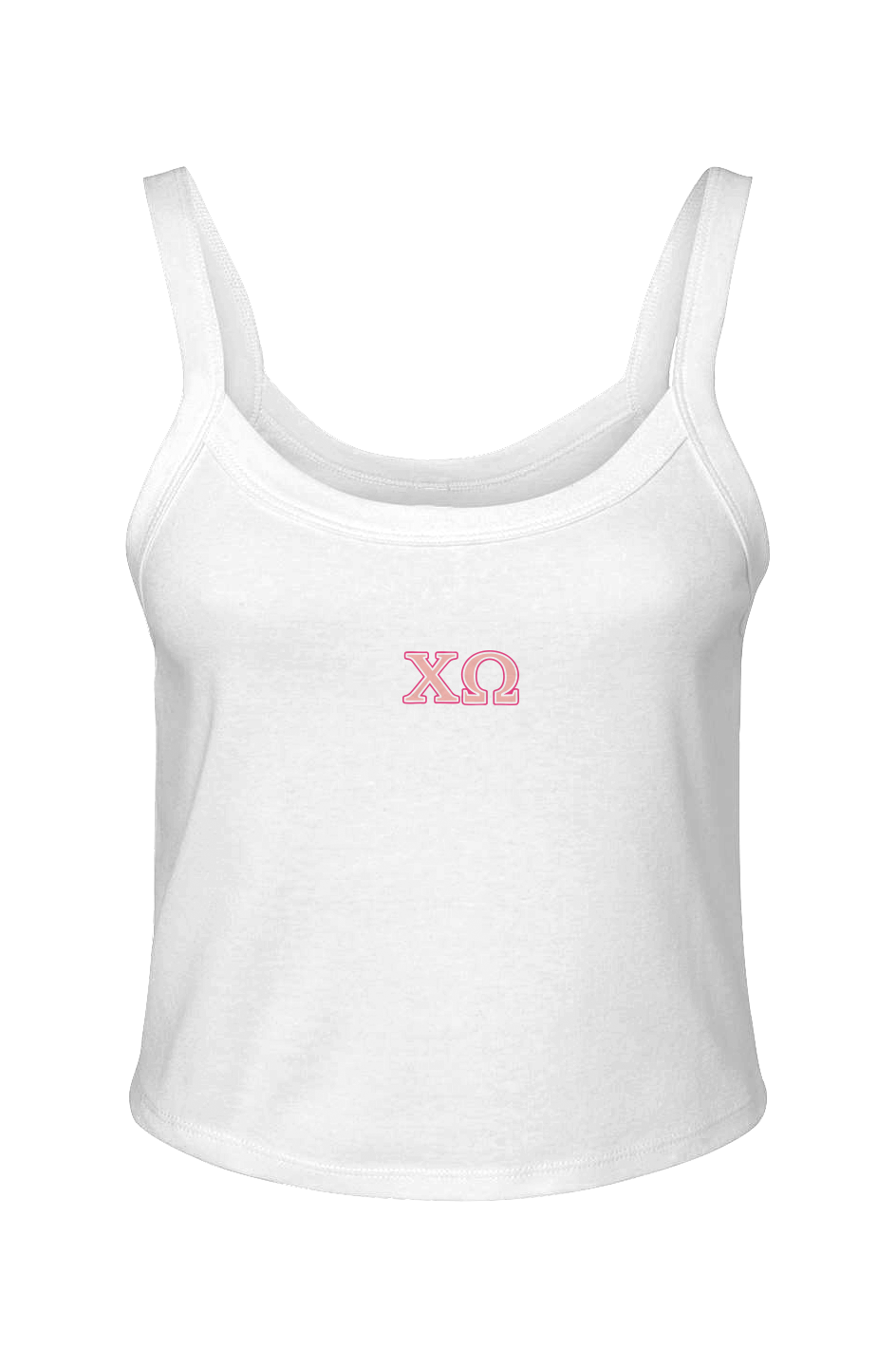 XO GREEK LETTERS- Micro Rib Spaghetti Strap Tank