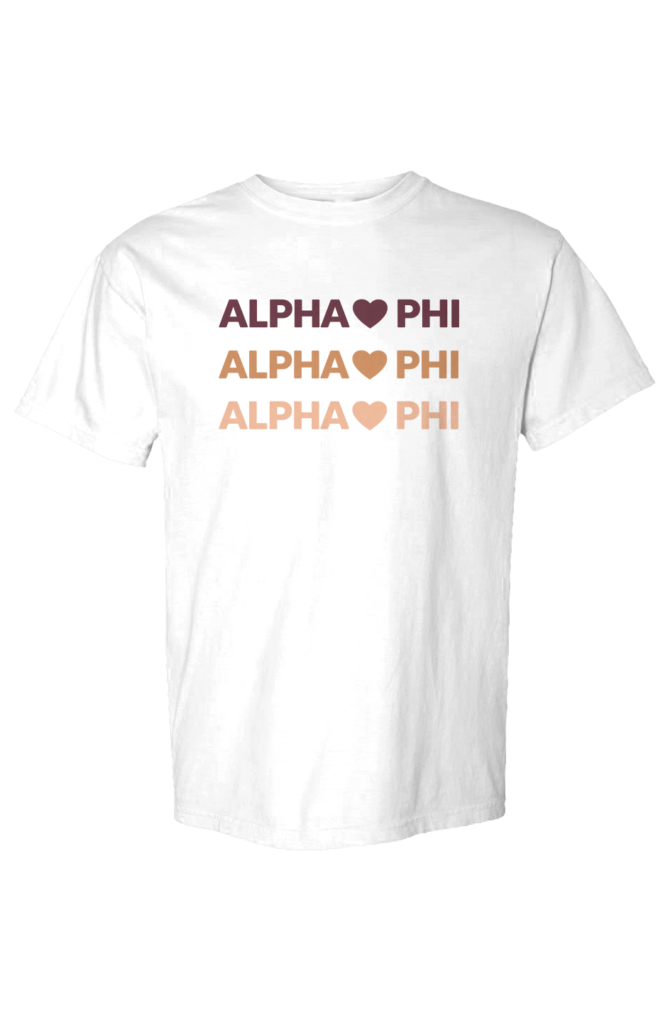 Triple Earthy Multi Clr Alpha Phi Hearts