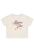 Script Alpha Phi Est 1872 w/ Hearts