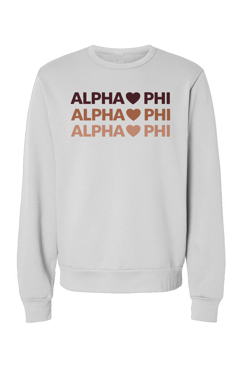 Triple Earthy Multi Clr Alpha Phi Hearts