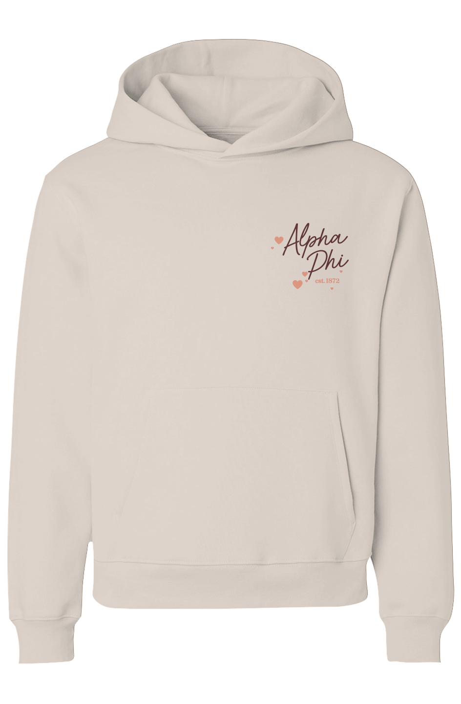 Script Alpha Phi Est 1872 w/ Hearts