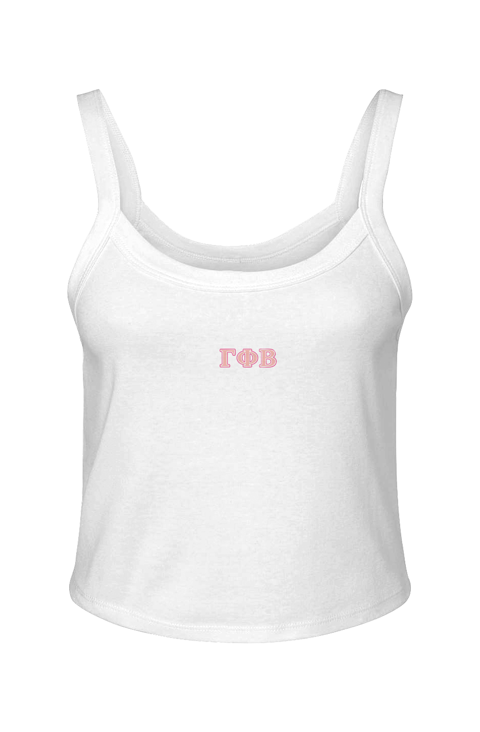 GPB GREEK LETTERS- Micro Rib Spaghetti Strap Tank