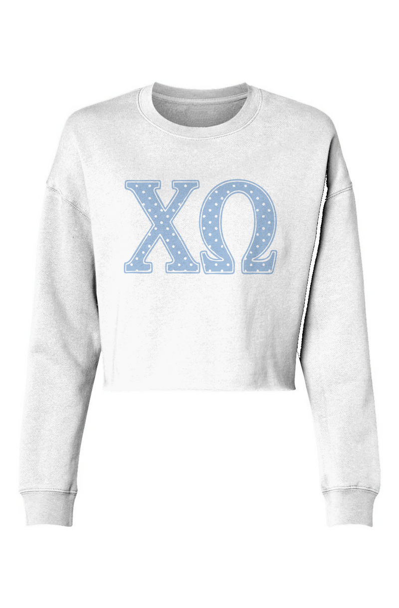 Chi Omega Polka Dots-Lightweight Cropped Crew