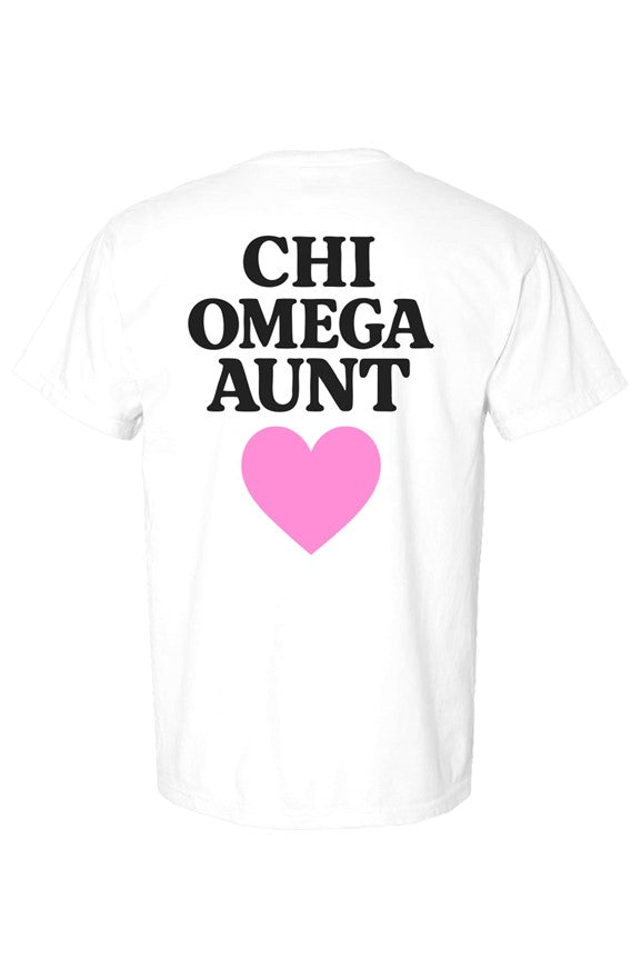Chi Omega Aunt- Comfort Colors Heavyweight T Shirt