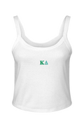 KD Embroidered GREEN GREEK LETTERES-Micro Rib Spaghetti Strap Tank