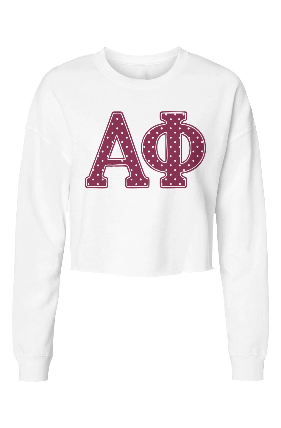 Alpha Phi Polka Dots (Burgundy) Lightweight Cropped Crew