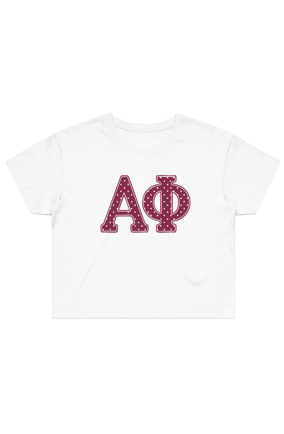 Alpha Phi Polka Dots (Burgundy) Street Crop Tee