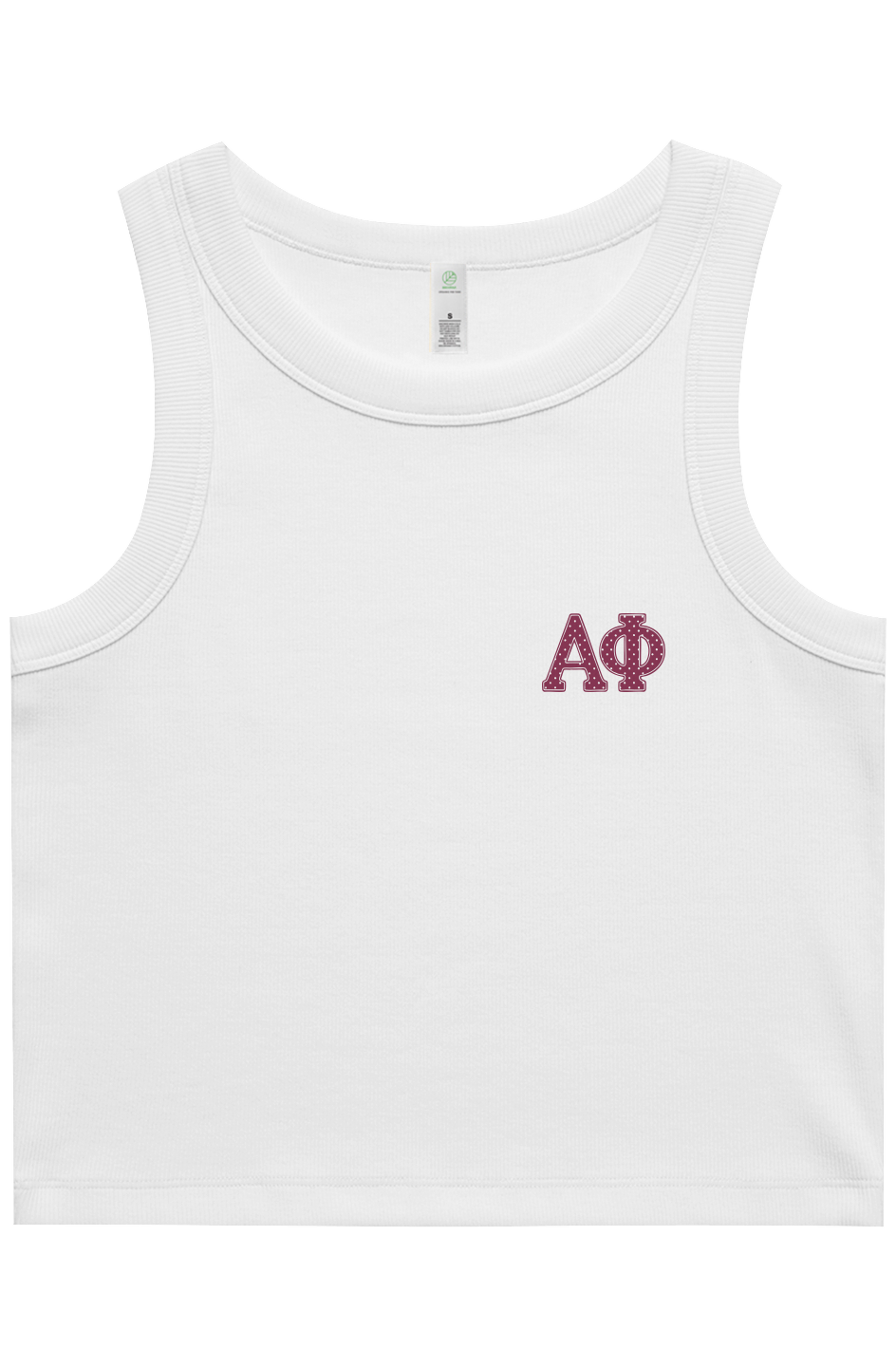 Alpha Phi Polka Dots (Burgundy) Organic Rib Tank