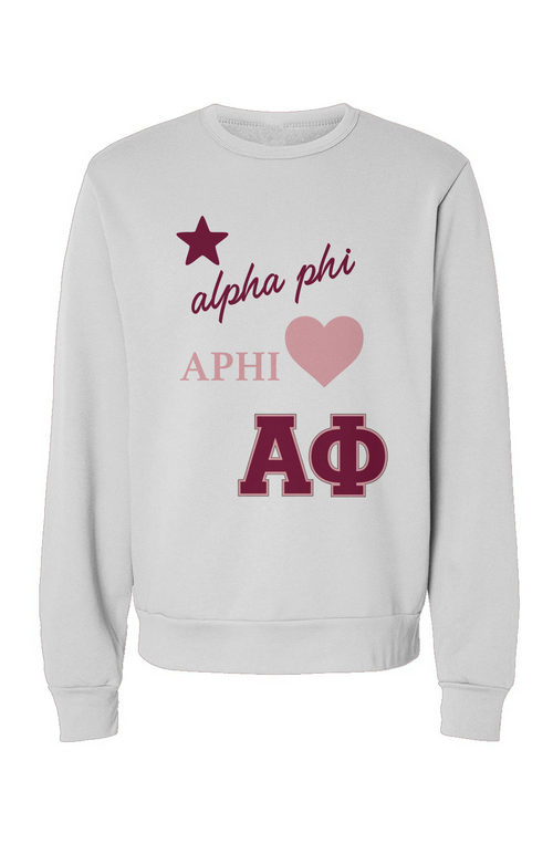 Alpha Phi Oversized Graphic Sponge Fleece Sweatshirt