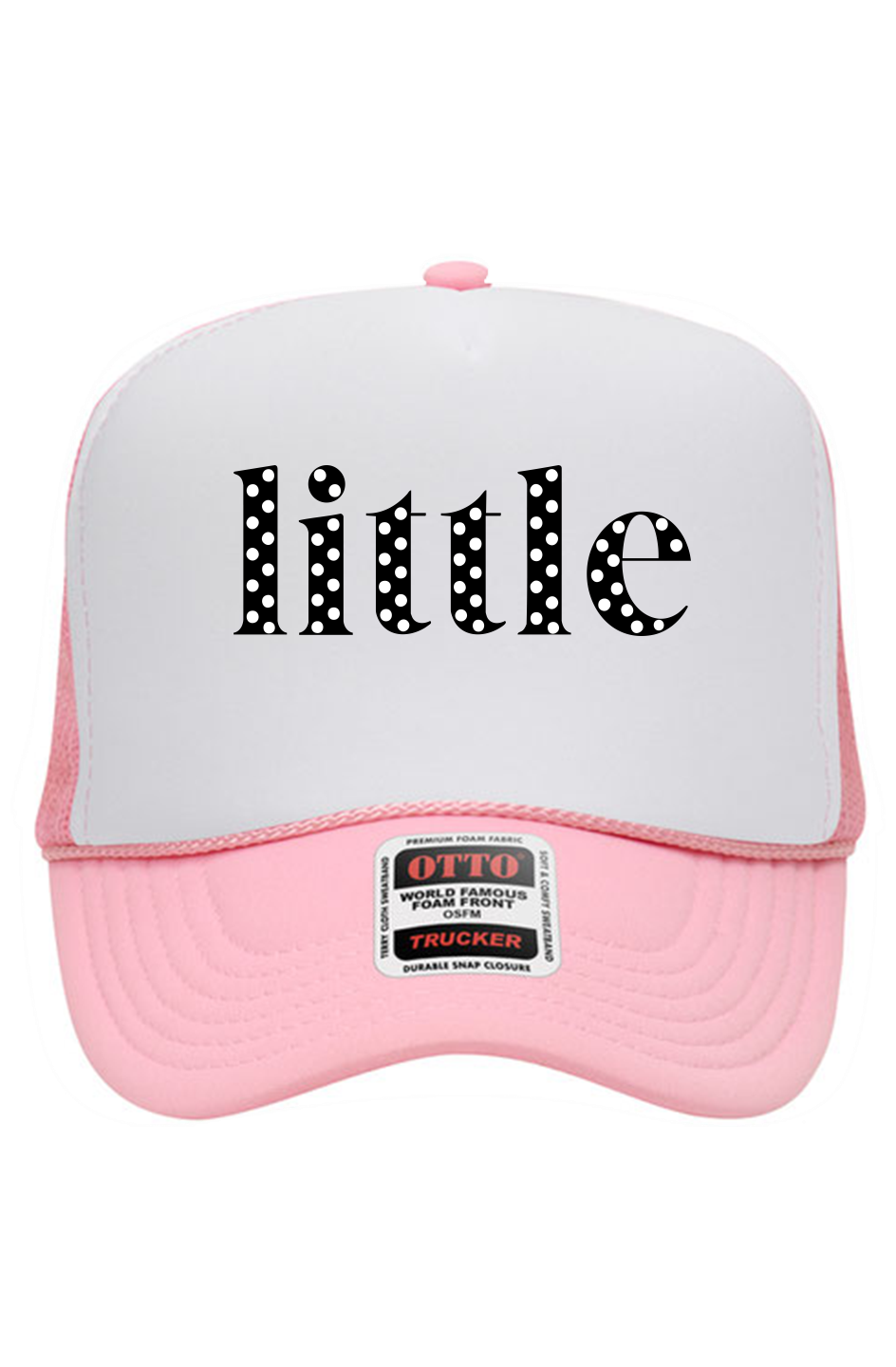 "Little" Polka Dots 5 Panel High Crown Trucker Cap