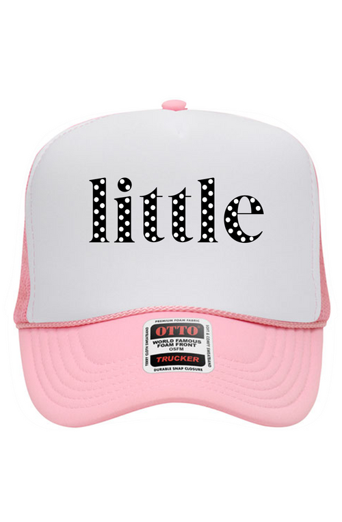 "Little" Polka Dots 5 Panel High Crown Trucker Cap