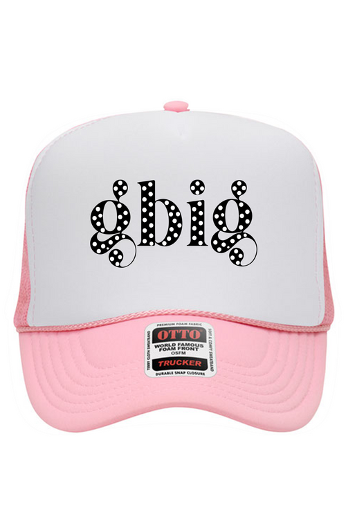 "Gbig" Polka Dots 5 Panel High Crown Trucker Cap