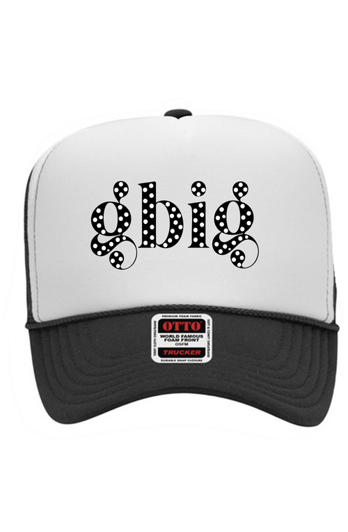 "Gbig" Polka Dots 5 Panel High Crown Trucker Cap
