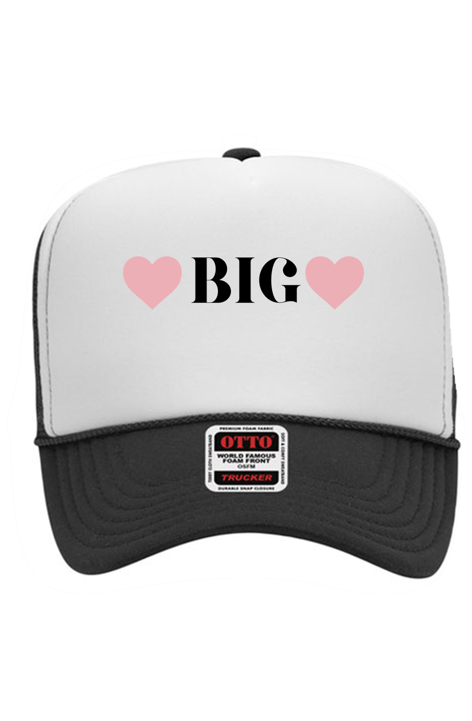 "big" hearts 5 Panel High Crown Trucker Cap