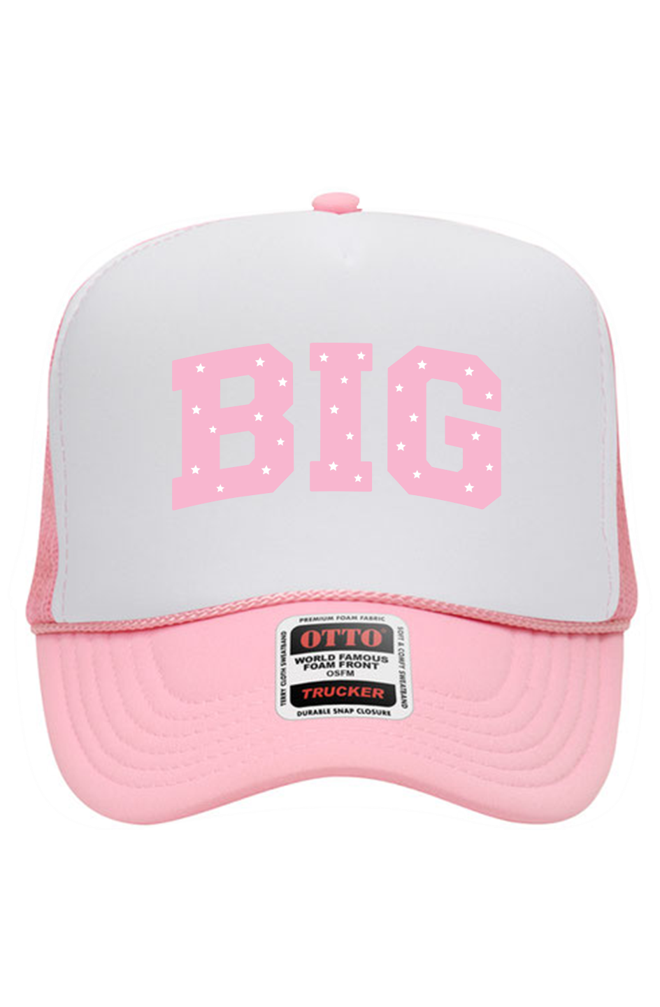 "Big" Block Letters w/ Stars High Crown Trucker Hat