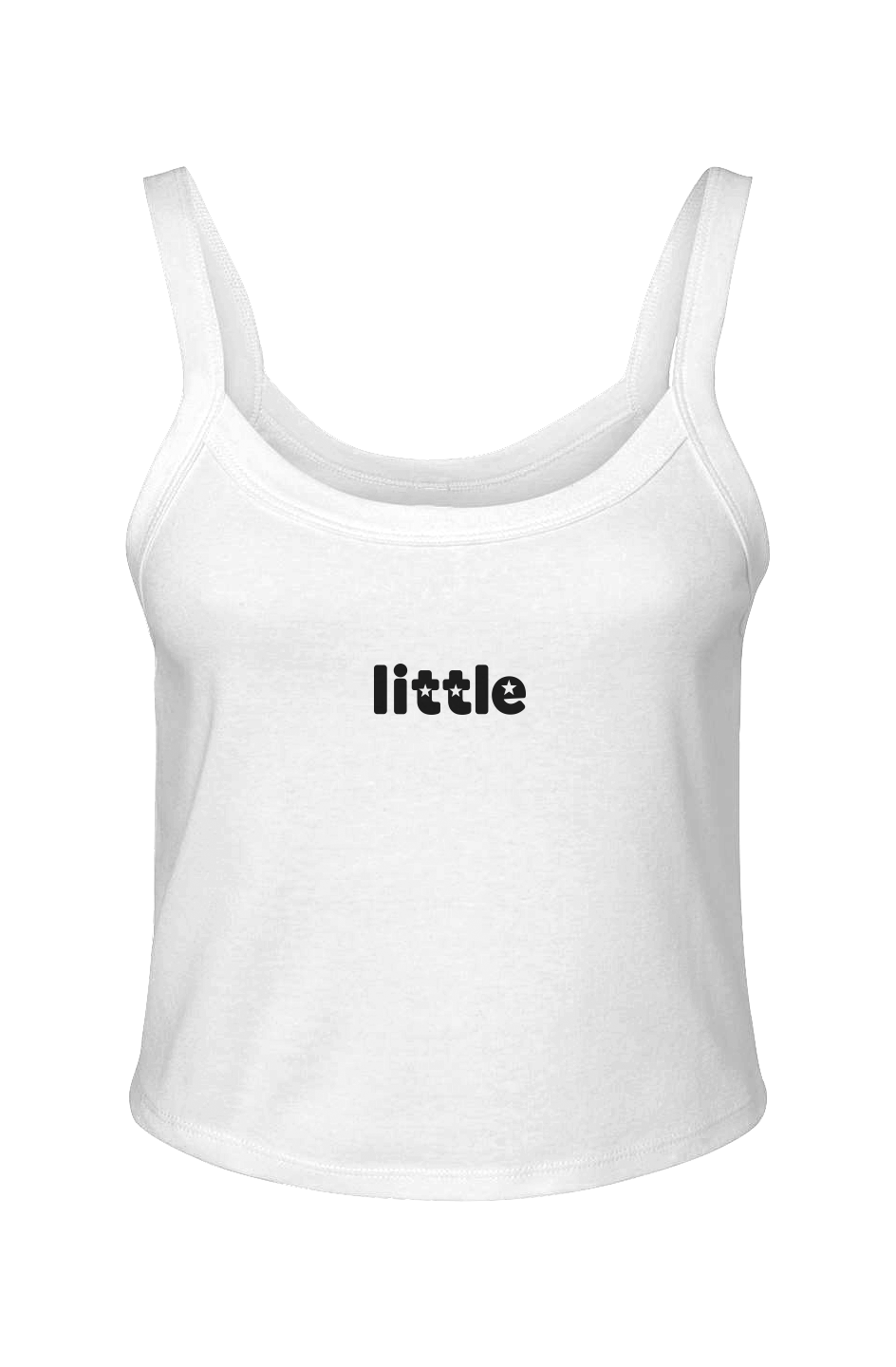 "Little" Letter Star Micro Rib Spaghetti Strap Tank