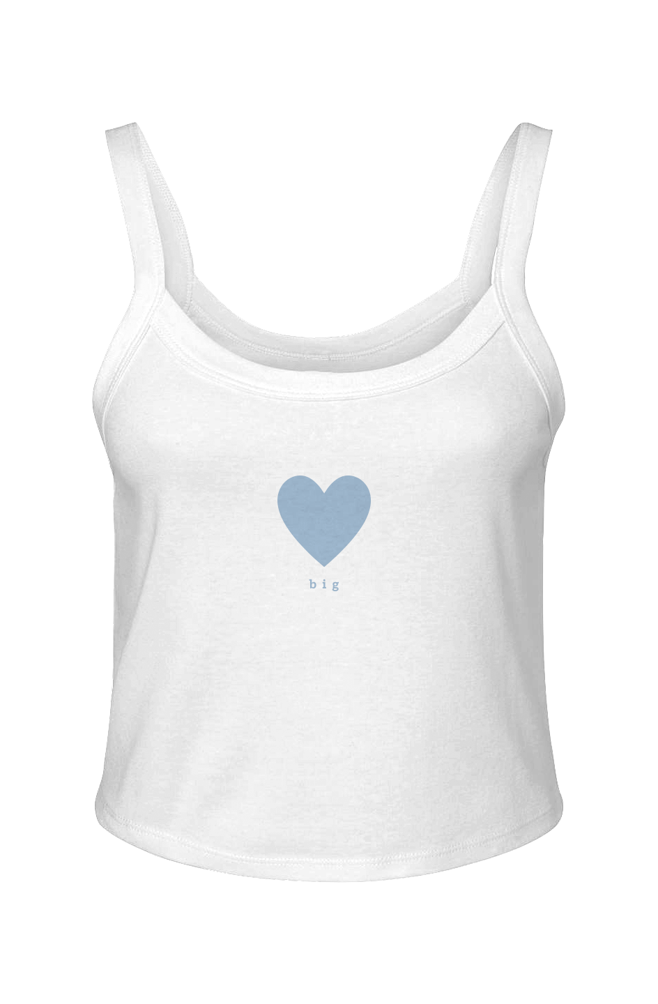"Big" Simple Heart Micro Rib Spaghetti Strap Tank