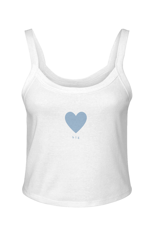 "Big" Simple Heart Micro Rib Spaghetti Strap Tank