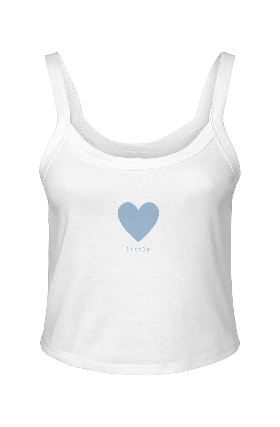 "Little" Simple Heart Micro Rib Spaghetti Strap Tank