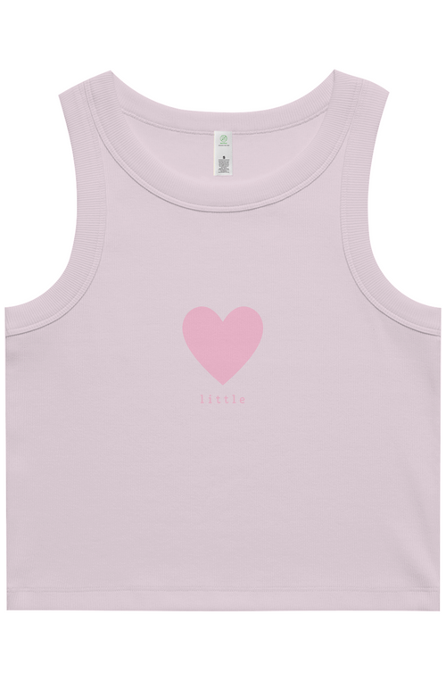 "Little" Simple Heart Organic Rib Tank
