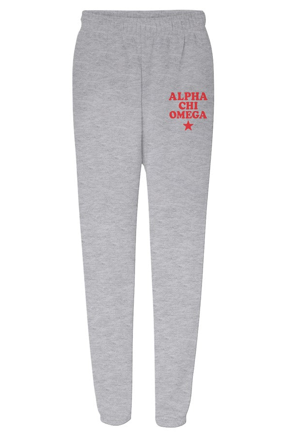 Alpha Chi Omega Star Red-Unisex Heavyweight Sweatpants