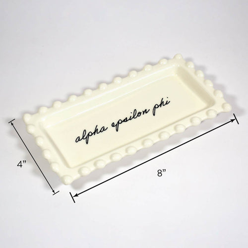 Chi Omega Jewelry Dish - Rectangular Cursive Script Sorority Name