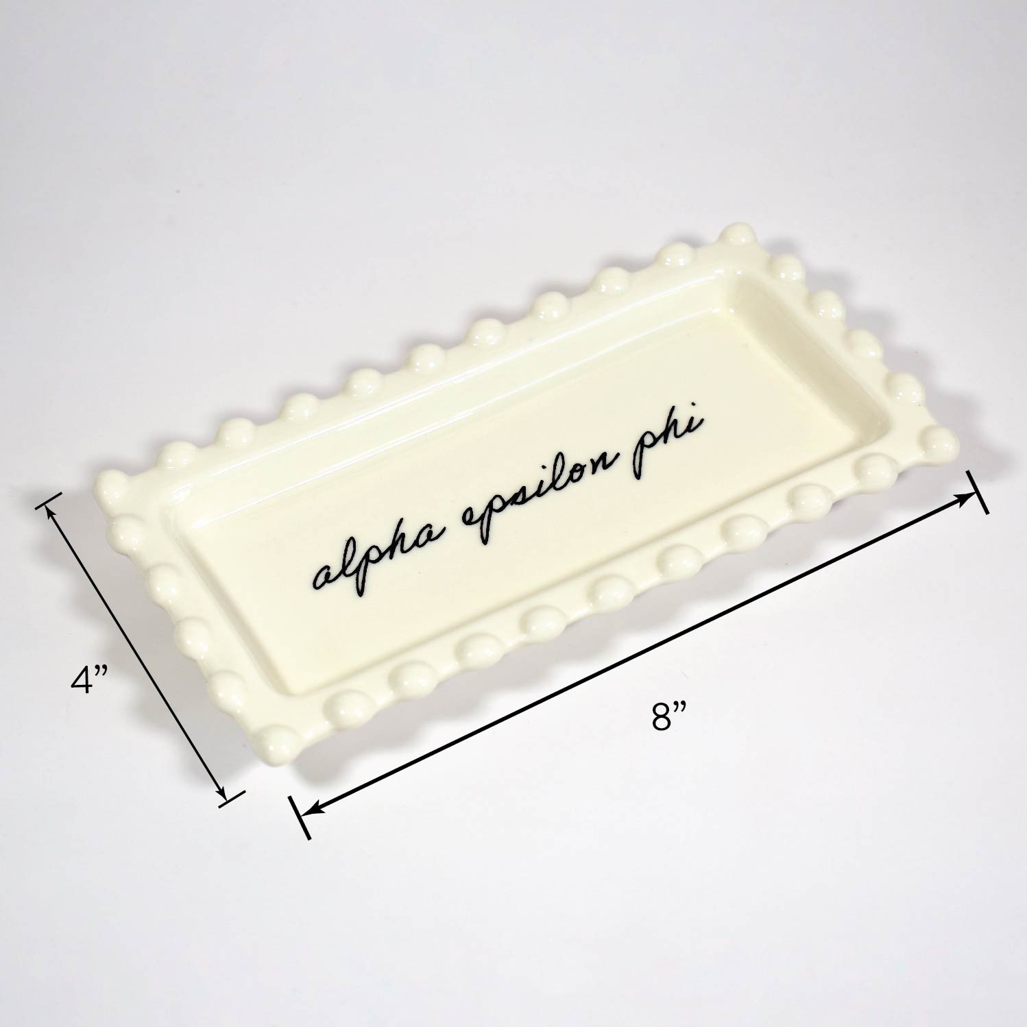 Gamma Phi Beta Jewelry Dish - Rectangular Cursive Script Sorority Name
