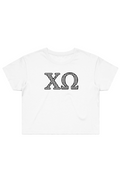 Chi Omega Gingham Crop Tee