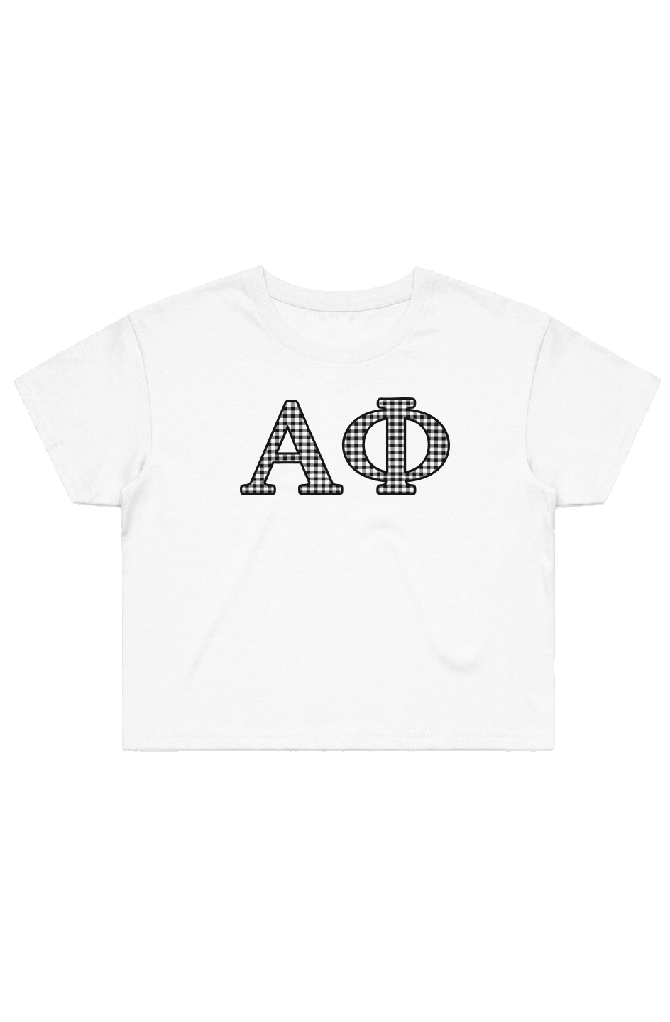 Alpha Phi Gingham Crop Tee