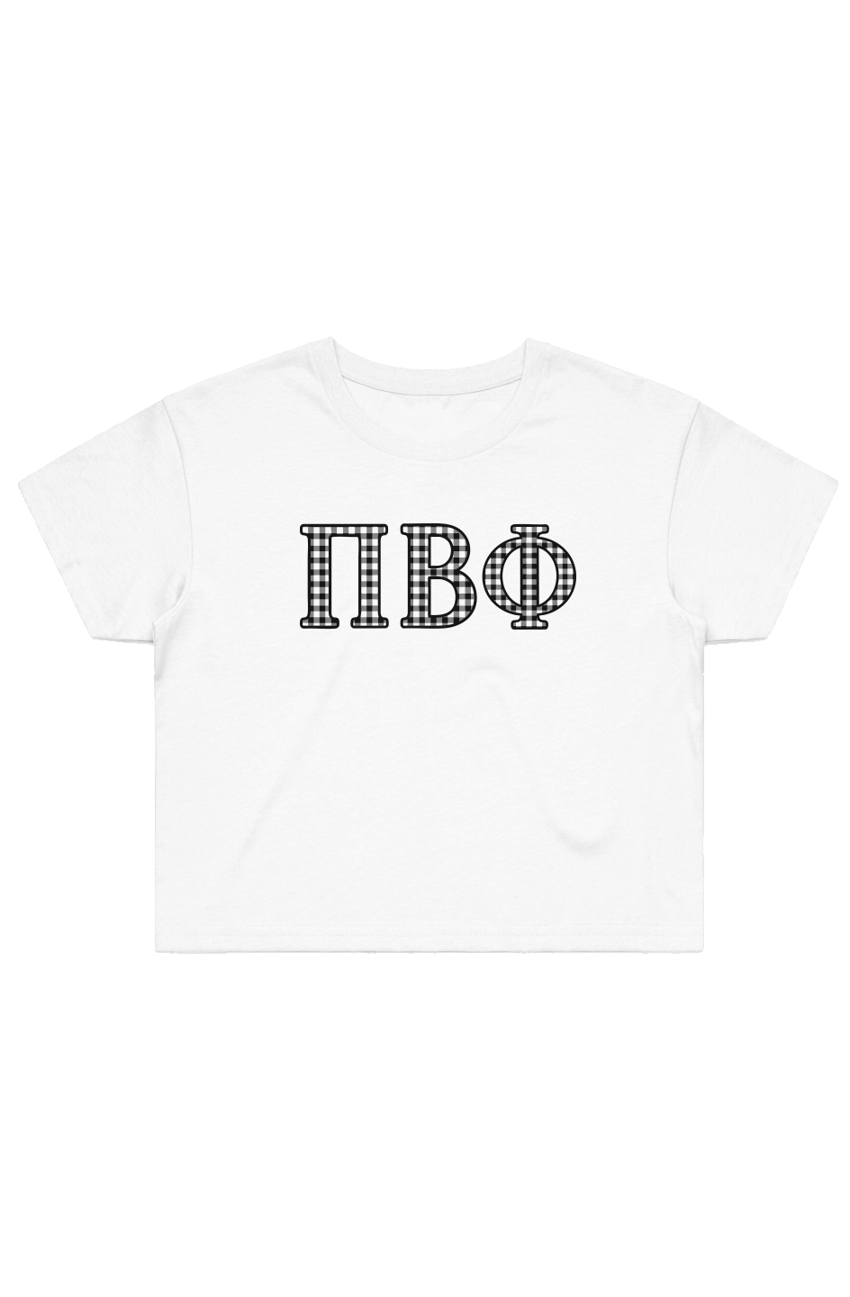 Pi Beta Phi Gingham Crop Tee