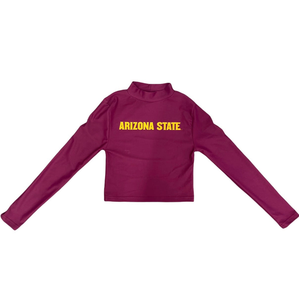 Arizona State ASU Maroon Mock Neck Top