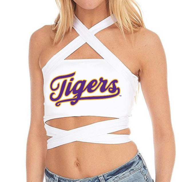 LSU White Multi Way Bandeau Top