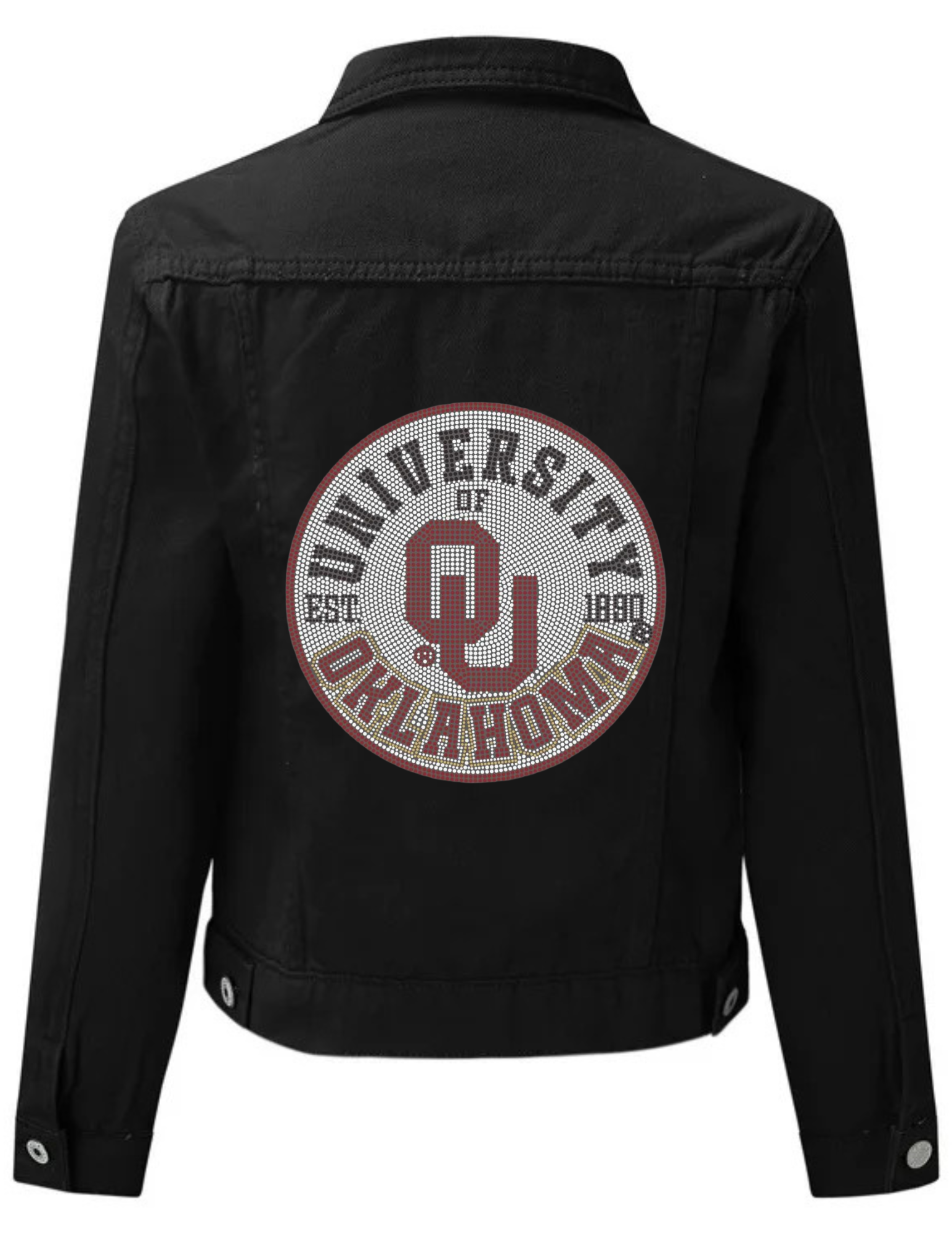 University of Oklahoma EST. 1890 Circle Decal Black Denim Jacket