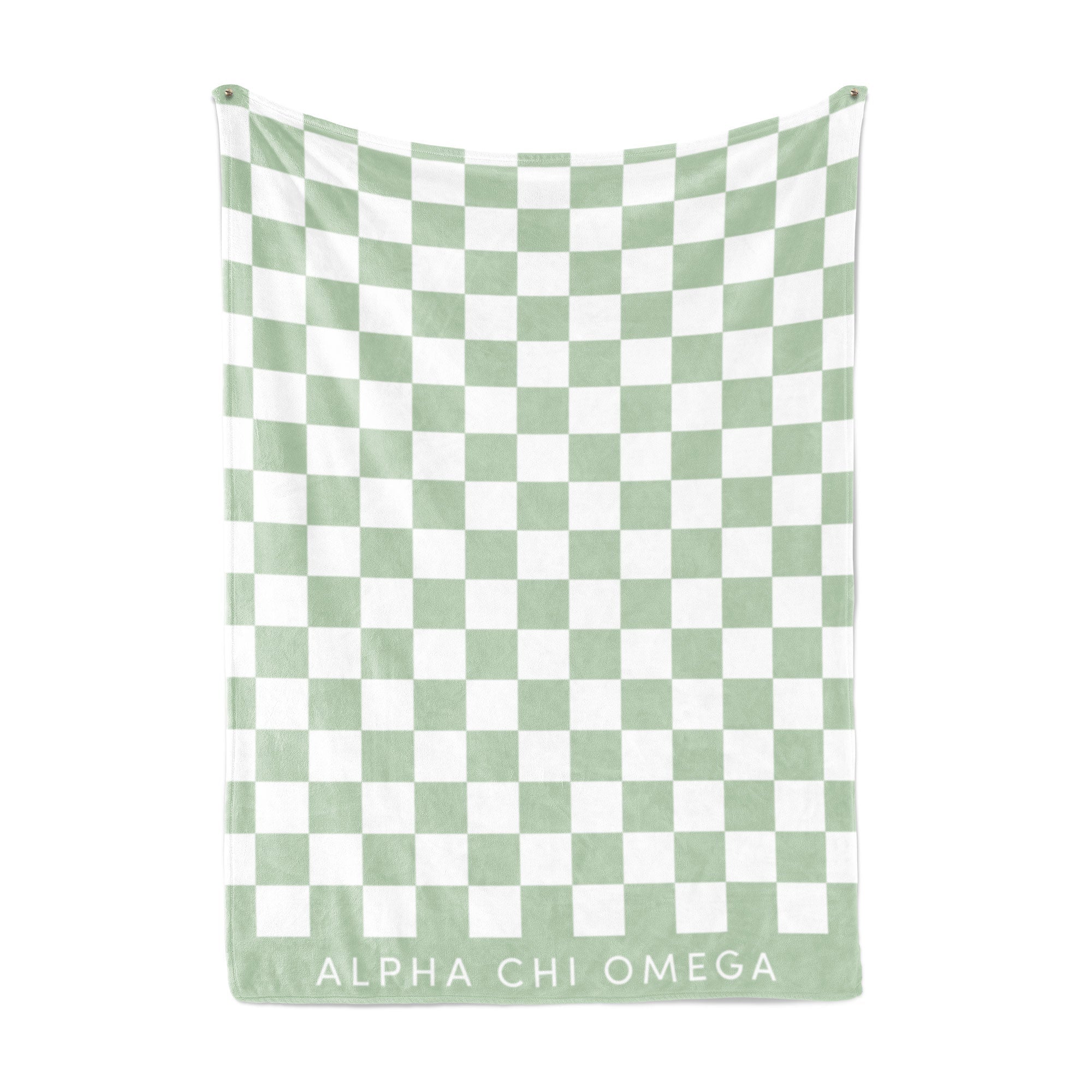 Alpha Chi Omega Blanket - Thick Checkered Sherpa Blanket