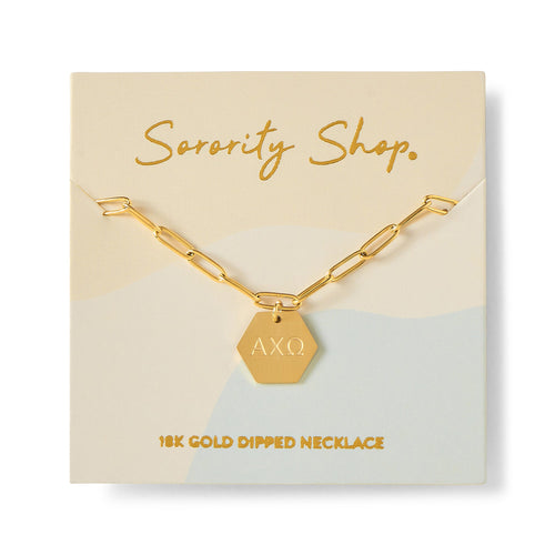 Alpha Chi Omega Paperclip Necklace with ACO Sorority Pendant