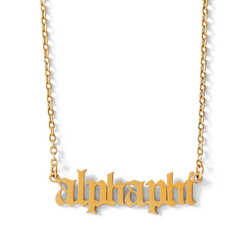 Alpha Phi Old English Style Sorority Necklace