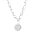 Alpha Phi Necklace- Silver Paperclip Style with Alpha Phi Pendant