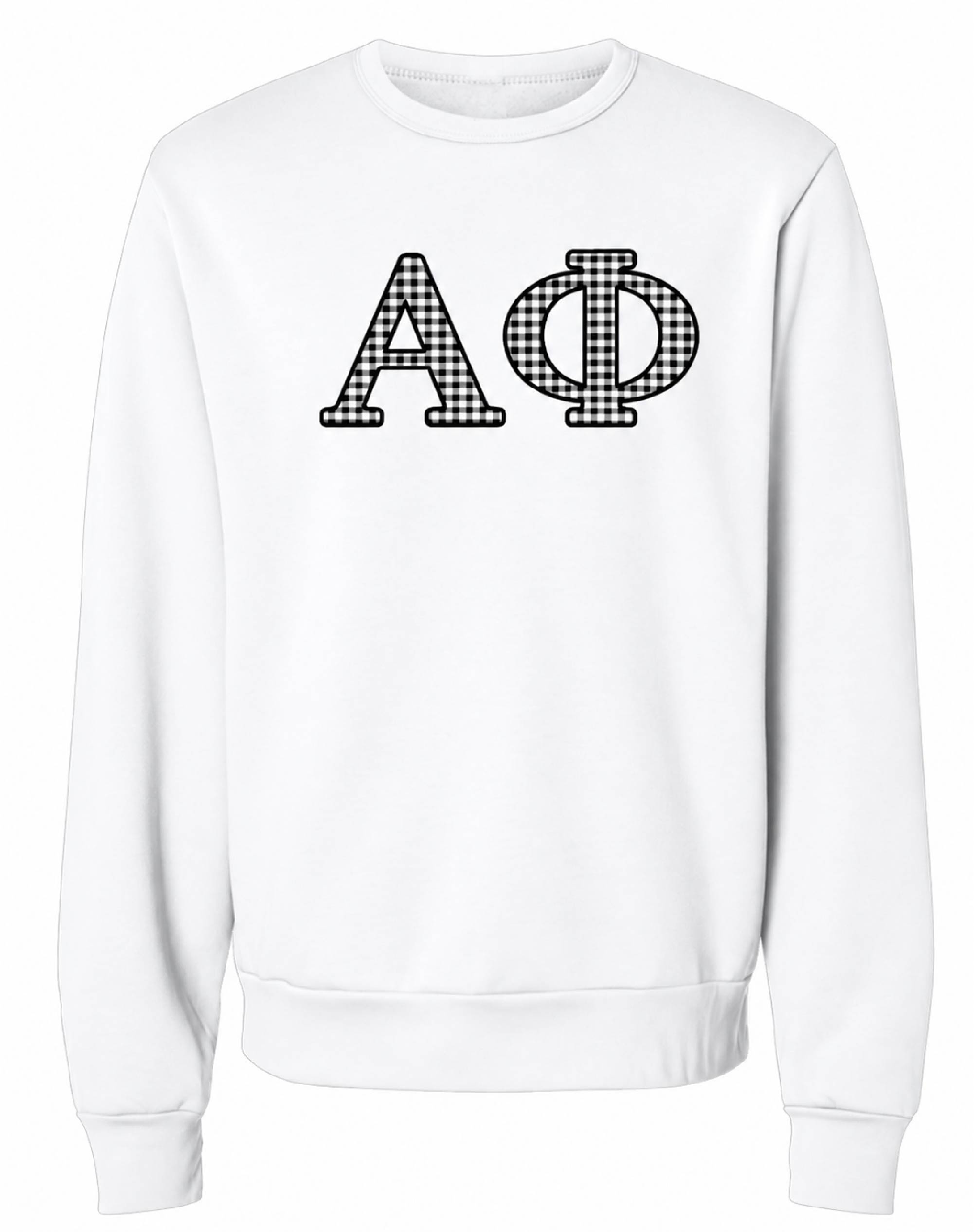 Alpha Phi Gingham Fleece Sweatshirt