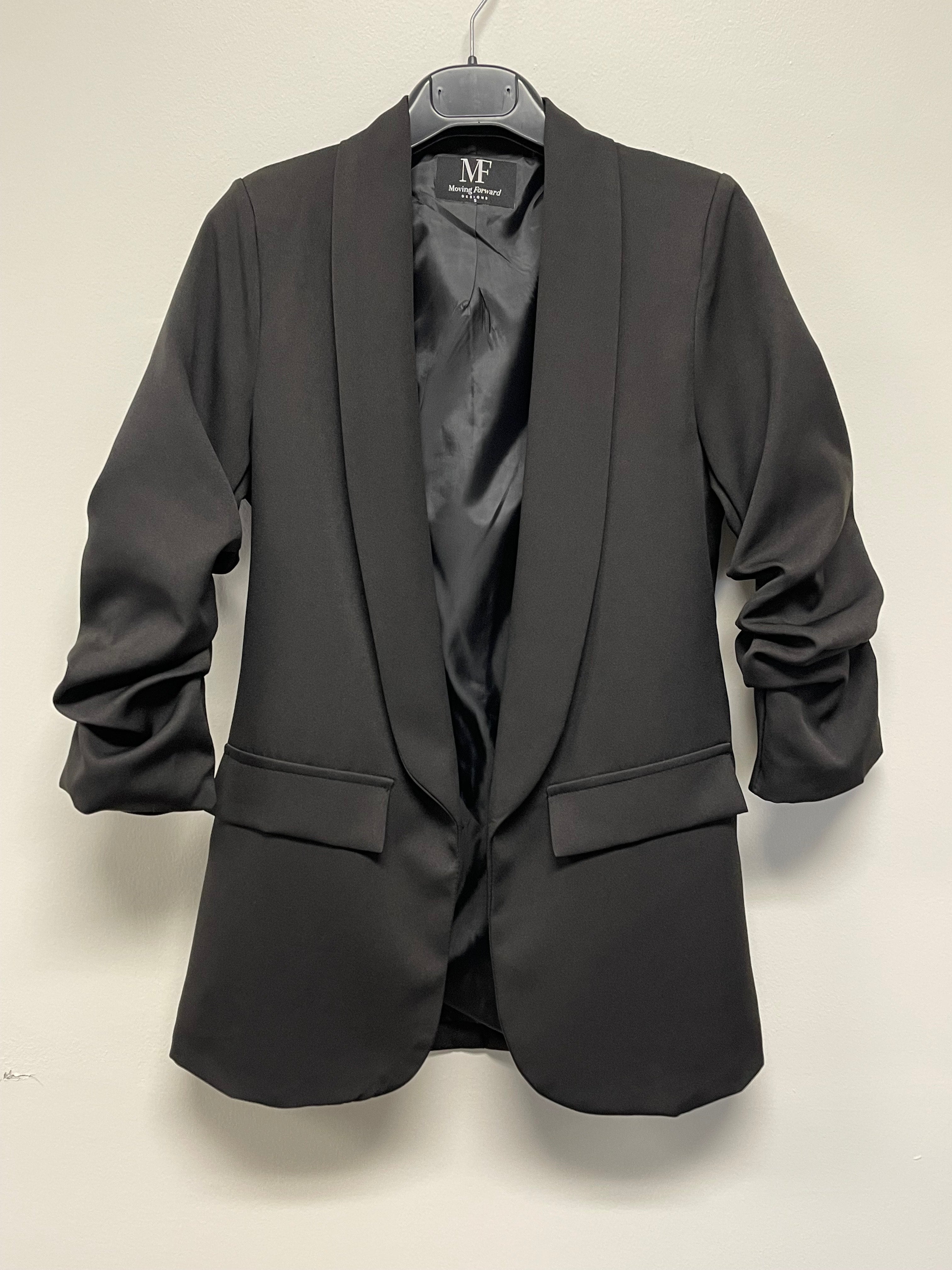 Purdue University Script Ruched Black Blazer