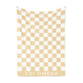 Chi Omega Blanket - Thick Checkered Sherpa Blanket