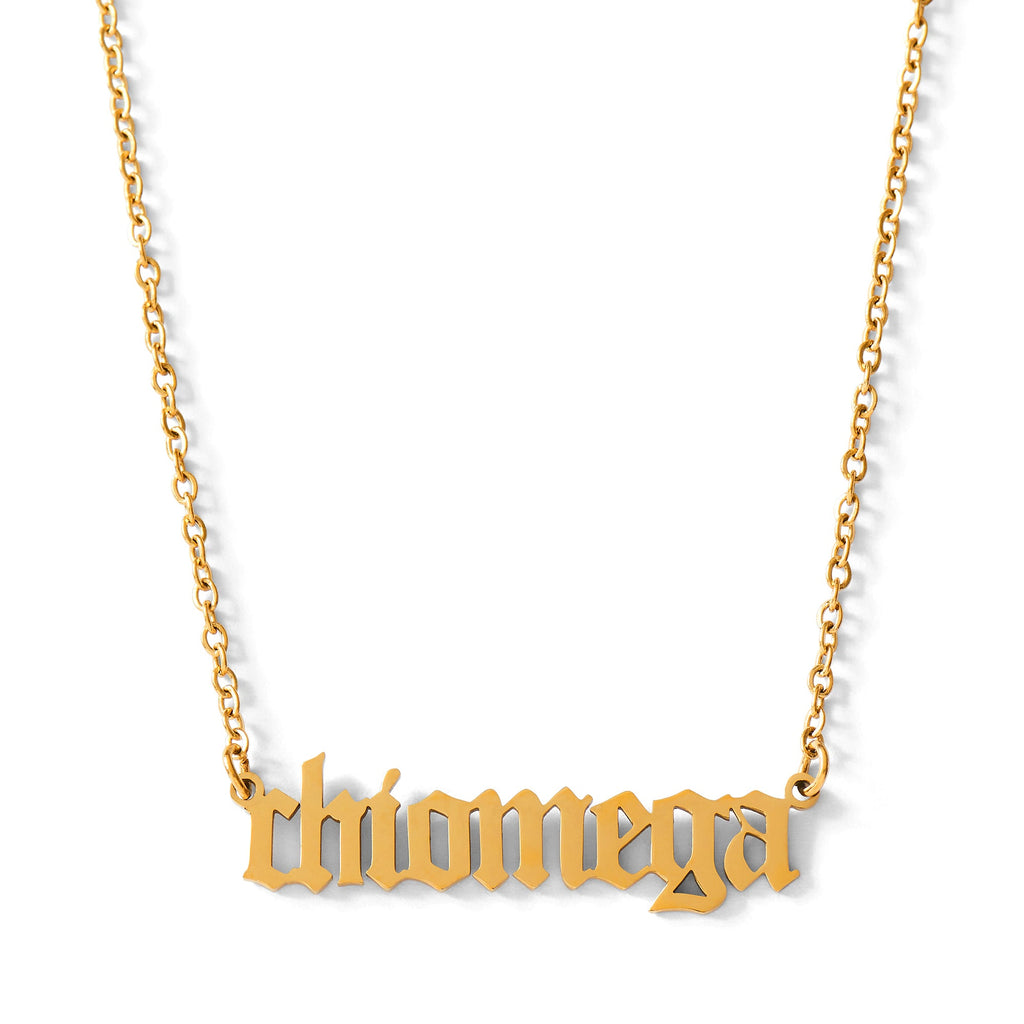 Chi Omega Old English Style Sorority Necklace