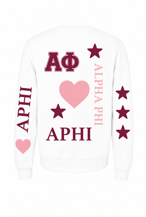 Alpha Phi Oversized Graphic Sponge Fleece Sweatshirt